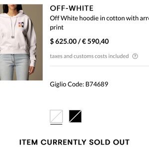 Off white cropped hoodie